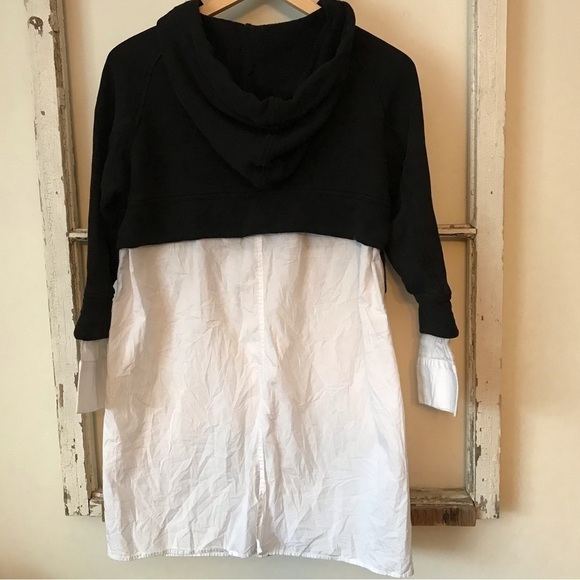 SEA New York Dress With Cropped Hoodie Overlay White Underlay Cotton. Size M. - Picture 2 of 8